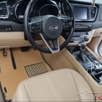 Коврики текстильные на Kia Carnival III (9мест) 2+2 без трансформеров (2014->)