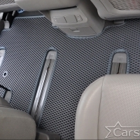Коврики текстильные на Kia Carnival III (11мест) 2+2 с трансформерами (2014->)